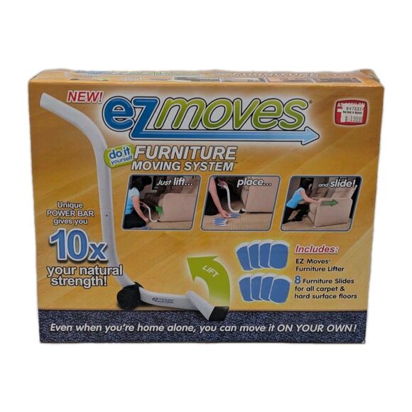 New EZ Moves Furniture Moving System As Seen On TV - Lifter Tool & 4 Slides - Picture 1 of 5
